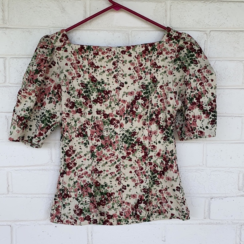 Anthropologie Floral Blouse - Pink and Green - Picture 7 of 12